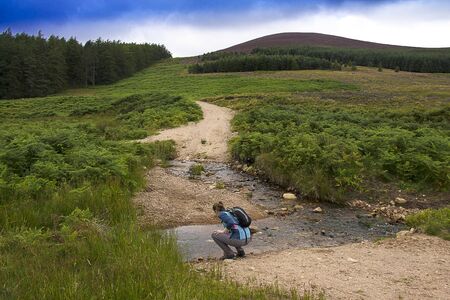 Hiking trail in Cairngorms National Park. Aberdeenshire, Scotland, UKの写真素材