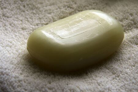 Soap bar on a towel.の写真素材