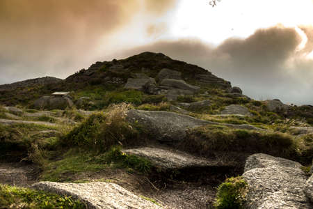 Mither Tap of Bennachie in Aberdeenshire, Scotland, UK. Hiking trail with scenic view.の写真素材