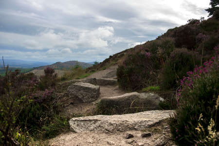 Cairngorms National Park, Aberdeenshire, Scotland, UK. Hiking trail in Cairngorms.の写真素材