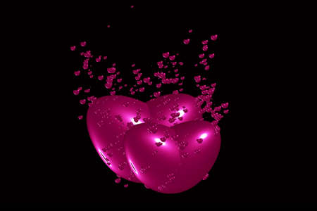 Valentine's Day background with heartsの写真素材