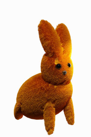 Baby rabbit toy isolated on white background. 3D render illustration.の写真素材