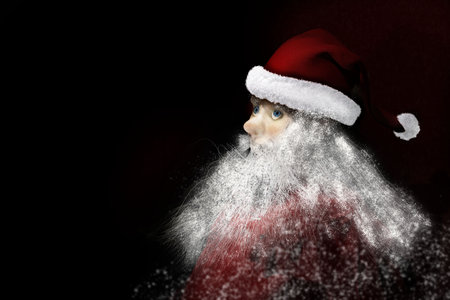 Santa Claus portrait on dark background. 3D render illustration.の写真素材