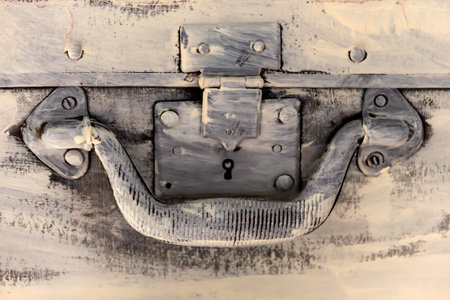 Old rusty vintage suitcase closeupの写真素材