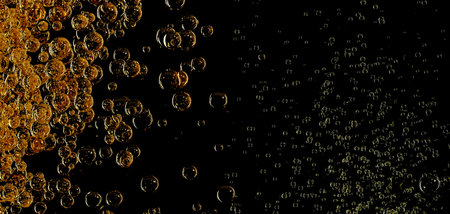 Water or champagne drops bubbles backgroundの写真素材