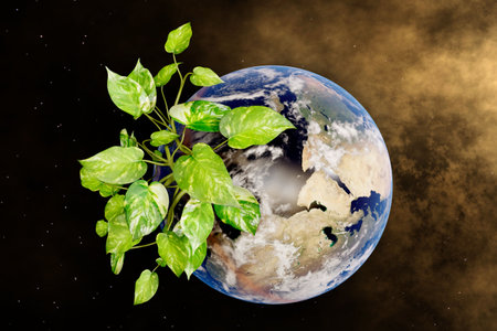 Green alternative ecology energy idea. Climate change concept. Environmentally friendlyの写真素材