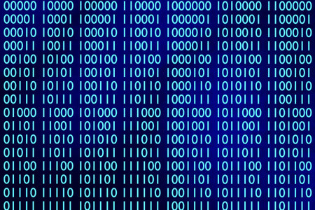 Abstract binary code background. Digital binary data. 3D render illustration.の写真素材