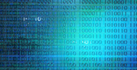 Binary code background. Concept of big data and artificial intelligence. digital technology. 3D render illustration.の写真素材