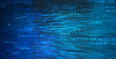 Abstract binary code background. Digital technology pattern. 3D render illustration.の写真素材