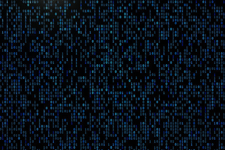 Binary code background. Abstract binary numbers. Futuristic digital background. 3D render illustration.の写真素材