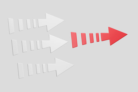 Business graph with arrows. 3D render illustration.の写真素材