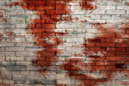 Brick wall background. Abstract grunge background with old bricks.の写真素材