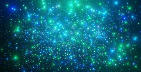 Cosmos background. Shining glowing stars particles in the Universe.の写真素材