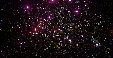 Universe galaxy background with lots of glowing starsの写真素材