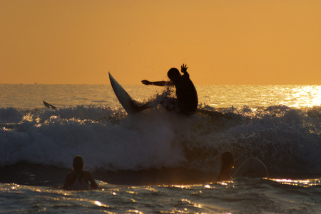 a surfer action with nice waves