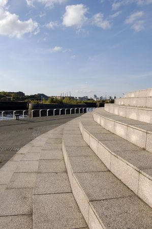 Curved steps at the Science Centre, Glasgow