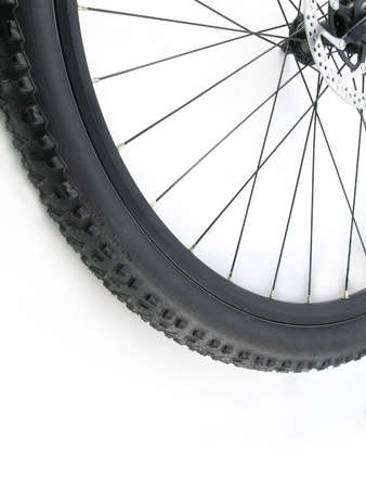 serie sport: Mountain bike tire isolated on white background (close-up)の写真素材