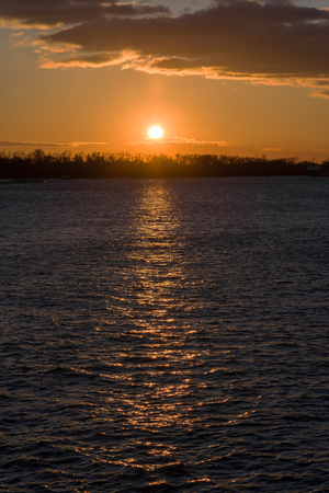 Sunset in the harborの写真素材