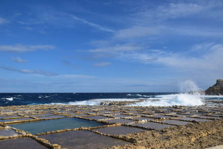 Salt pans on Gozoの写真素材