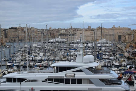 Yacht port in the Maltese Tri-Cityの写真素材