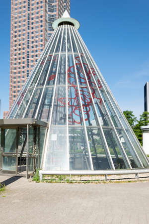 Entrance to the metro in the city center of Frankfurtの写真素材
