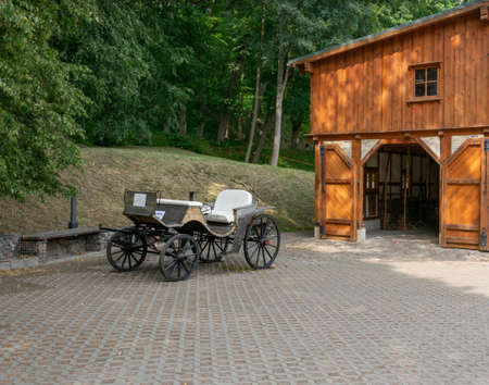 A stable with a coach houseの写真素材