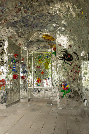 Grotto in the Gardens of Herrenhausen, Hanover. Lower Saxony, Germany.のeditorial素材