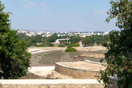 Archaeological Park. Paphos, Cyprus. Archaeological Site of Nea Paphos. Ruins of the ancient Roman and Greek cities.の写真素材