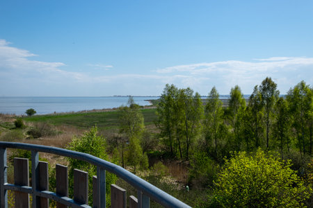 Beka reserve. Landscape of the Baltic Sea coast in spring. shore view.の写真素材
