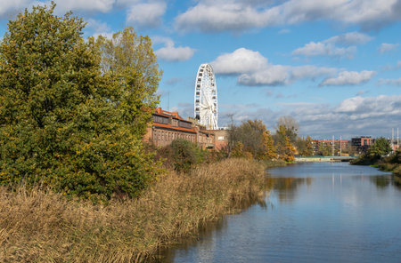 View of the River in Gdansk, Poland.の写真素材