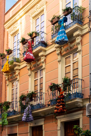 Decorated streets of Spainの写真素材