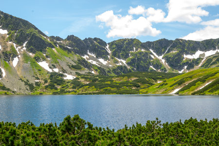 Valley of Five Lakes in the Tatras. Mountain landscape with a view of the mountain lakes.の写真素材