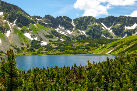 Valley of Five Lakes in the Tatras. Mountain landscape with a view of the mountain lakes.の写真素材