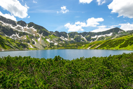 Valley of Five Lakes in the Tatras. Mountain landscape with a view of the mountain lakes.の写真素材
