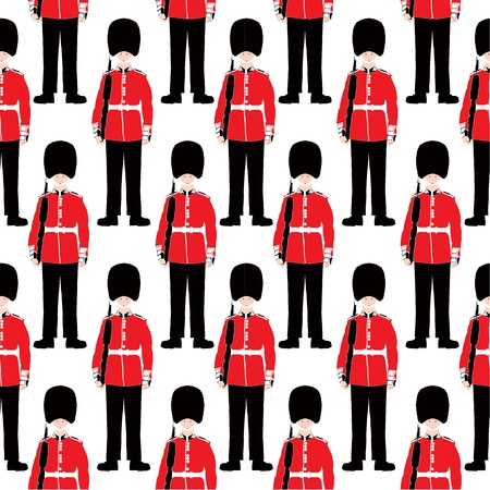 Beefeater soldier seamless vector patterのイラスト素材