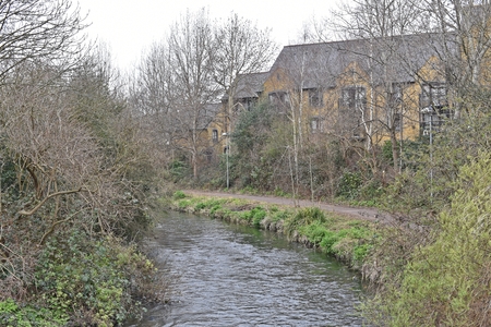 River Running Along Houseのeditorial素材