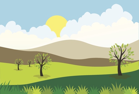 green kids garden vectorのイラスト素材