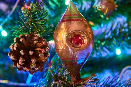 glass christmas tree toy retroの写真素材