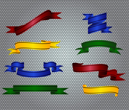blank set ribbon design  isolated on black backgroundのイラスト素材