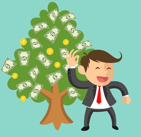 BUSINESSMAN ICON HAVE MONEY TREEのイラスト素材