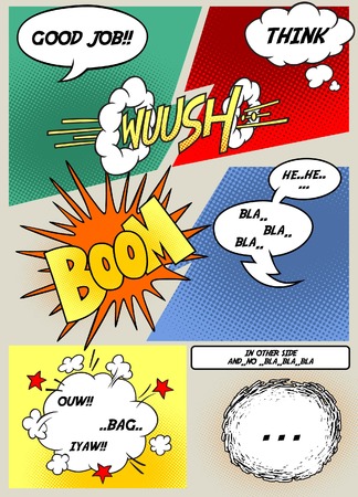 BUBBLE COMIC AND ILLUSTRATION ELEMENTのイラスト素材