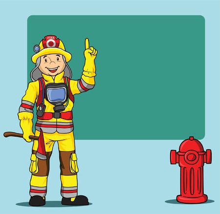 FIREMAN CARTOON PRESENTATIONのイラスト素材