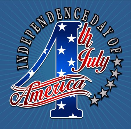 INDEPENDENT DAY OF AMERICA 4th julyのイラスト素材