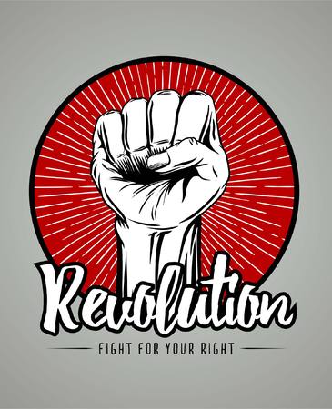 HAND SMASHING PUNCH OR PROTEST ILLUSTRATION AS PRINT OR BACKGROUND VECTORのイラスト素材