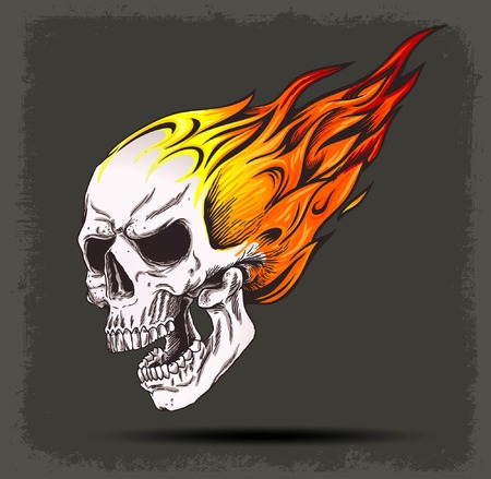 SKULL ON FIREのイラスト素材