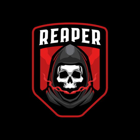Reaper skull mascot logo