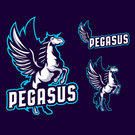 Pegasus mascotのイラスト素材