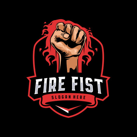 Fire fist mascotのイラスト素材