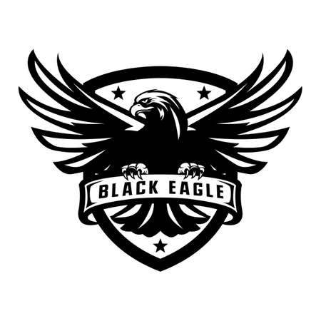 Black eagle mascot logoのイラスト素材