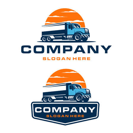 Trucking company logo templateのイラスト素材
